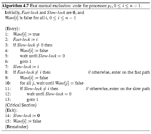 mutual exclusion algorithm for n processors